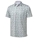 Golf Shirts for Men - Dry Fit Moisture Wicking Short Sleeve Performance Sport Casual Striped Collared Mens Polo Shirt