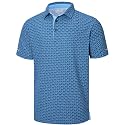Golf Shirts for Men - Dry Fit Moisture Wicking Short Sleeve Performance Sport Casual Striped Collared Mens Polo Shirt