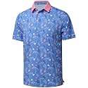 Golf Shirts for Men - Dry Fit Moisture Wicking Short Sleeve Performance Sport Casual Striped Collared Mens Polo Shirt