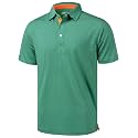 Golf Shirts for Men - Dry Fit Moisture Wicking Short Sleeve Performance Sport Casual Striped Collared Mens Polo Shirt