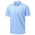 Golf Shirts for Men - Dry Fit Moisture Wicking Short Sleeve Performance Sport Casual Striped Collared Mens Polo Shirt