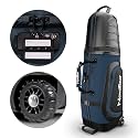 Golf Travel Bag for Airlines: Hard Case Top, Waterproof Zippers, Built-in TSA Lock, 1680D Oxford Fabric, Oversized Tank Wheels, Lightweight – Enhanced Club Protection