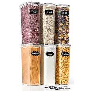 gomaihe set of 6 storage jars with lids airtight storage container with lid 2800 ml airtight storage box kitchen from spaghetti pasta flour and sugar bpa-free dishwasher safe