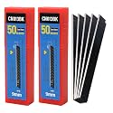 Gomake 9mm Utility Knife Replacement Blades, 60 Degree Snap Off Carbon Steel Blades for Retractable Cutting Knives, Hobby, Craft Knife, Box Cutter 100PCS-Black