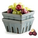 Gomakren Fruit Basket, Berry Bowl with Holes - Keep Fruits Fresh Slate Blue