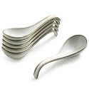 Gomakren Soup Spoons Ramen Spoons Set of 6 with Long Handle, Creamy White