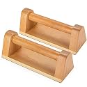 Push Up Stand Wooden with Non-Slip Baseplate for Exercise Home Gym Workout Equipment Men and Women | Wooden Parallettes Handle - Supports upto 660 lbs