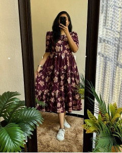 GonerDham Women A-line Purple Midi Calf Length