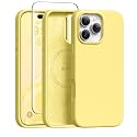 GONEZ Magnetic for iPhone 16 Pro Case, Silicone Cover Yellow