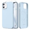 GONEZ Magnetic for iPhone 12/12 Pro Case, Silicone Cover Blue
