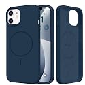 GONEZ Magnetic for iPhone 12/12 Pro Case, Silicone Cover Dark Blue