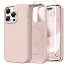 GONEZ Magnetic for iPhone 14 Pro Case, Silicone Cover Pink