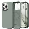GONEZ Magnetic for iPhone 14 Pro Case, Silicone Cover Calke Green