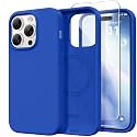 GONEZ Magnetic for iPhone 14 Pro Case, Silicone Cover Klein Blue
