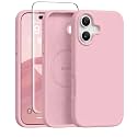 GONEZ Magnetic for iPhone 17 Case, Silicone Cover Peach Pink