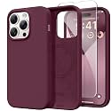 GONEZ Magnetic for iPhone 14 Pro Case, Silicone Cover Wine Red