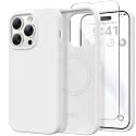 GONEZ Magnetic for iPhone 14 Pro Case, Silicone Cover White