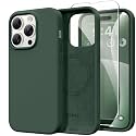 GONEZ Magnetic for iPhone 14 Pro Max Case, Silicone Cover Dark Green