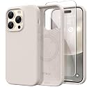 GONEZ Magnetic for iPhone 14 Pro Max Case, Silicone Cover Stone