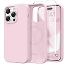 GONEZ Magnetic for iPhone 14 Pro Max Case, Silicone Cover Pastel Pink