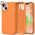GONEZ Magnetic for iPhone 15 Case, Silicone Cover Orange