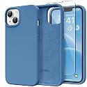 GONEZ Magnetic for iPhone 13/14 Case, Silicone Cover Lake Blue