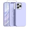 GONEZ Magnetic for iPhone 15 Pro Case, Silicone Cover Lilac