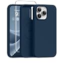 GONEZ Magnetic for iPhone 15 Pro Case, Silicone Cover Dark Blue