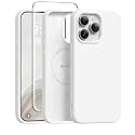 GONEZ Magnetic for iPhone 15 Pro Case, Silicone Cover White