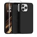 GONEZ Magnetic for iPhone 15 Pro Case, Silicone Cover Black