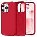 GONEZ Magnetic for iPhone 15 Pro Case, Silicone Cover Red
