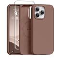 GONEZ Magnetic for iPhone 15 Pro Max Case, Silicone Cover Brown