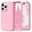 GONEZ Magnetic for iPhone 15 Pro Max Case, Silicone Cover Sweetie Pink