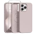 GONEZ Magnetic for iPhone 15 Pro Max Case, Silicone Cover Light Taro