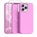 GONEZ Magnetic for iPhone 15 Pro Max Case, Silicone Cover Cherry Blossom