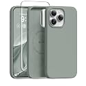 GONEZ Magnetic for iPhone 15 Pro Max Case, Silicone Cover Calke Green