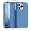 GONEZ Magnetic for iPhone 15 Pro Max Case, Silicone Cover Lake Blue