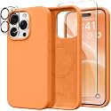 GONEZ Magnetic for iPhone 15 Pro Max Case, Silicone Cover Orange