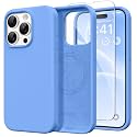 GONEZ Magnetic for iPhone 15 Pro Max Case, Silicone Cover Sky Blue