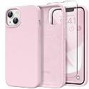 GONEZ Magnetic for iPhone 13/14 Case, Silicone Cover Pastel Pink