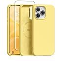 GONEZ Magnetic for iPhone 15 Pro Max Case Silicone Cover Buttercream Yellow