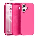 GONEZ Magnetic for iPhone 16 Case, Silicone Cover Hot Pink