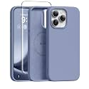 GONEZ Magnetic for iPhone 15 Pro Max Case, Silicone Cover Lavender Gray