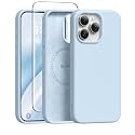 GONEZ Magnetic for iPhone 15 Pro Max Case, Silicone Cover Blue