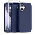 GONEZ Magnetic for iPhone 16 Case, Silicone Cover Midnight Blue