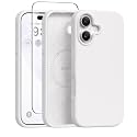 GONEZ Magnetic for iPhone 16 Case, Silicone Cover White