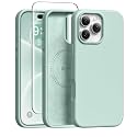 GONEZ Magnetic for iPhone 16 Pro Case, Silicone Cover Mint Green