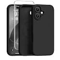 GONEZ Magnetic for iPhone 16 Case, Silicone Cover Black