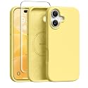 GONEZ Magnetic for iPhone 16 Case, Silicone Cover Buttercream Yellow
