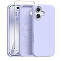 GONEZ Magnetic for iPhone 16 Case, Silicone Cover Lilac